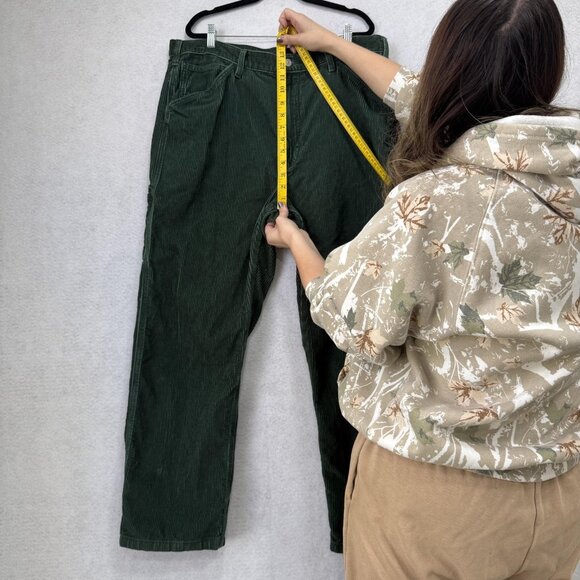 Levi's Corduroy Carpenter Pants Mens 38x32 Green Workwear Utility 55849-0055 - Picture 4 of 13